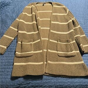 Striped Green and Cream Women's Sweater